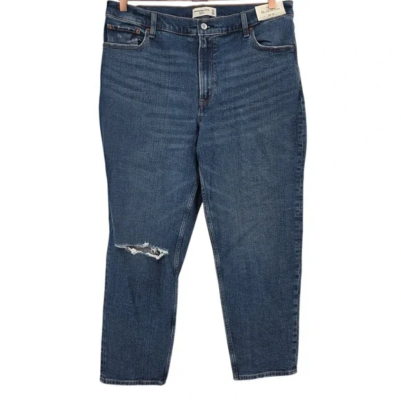 Abercrombie & Fitch Womens Plus Size 33 The Mom High Rise Jeans NWT - Picture 2 of 13